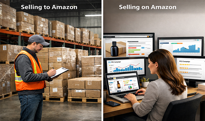 Selling products to Amazon” vs “selling on Amazon
