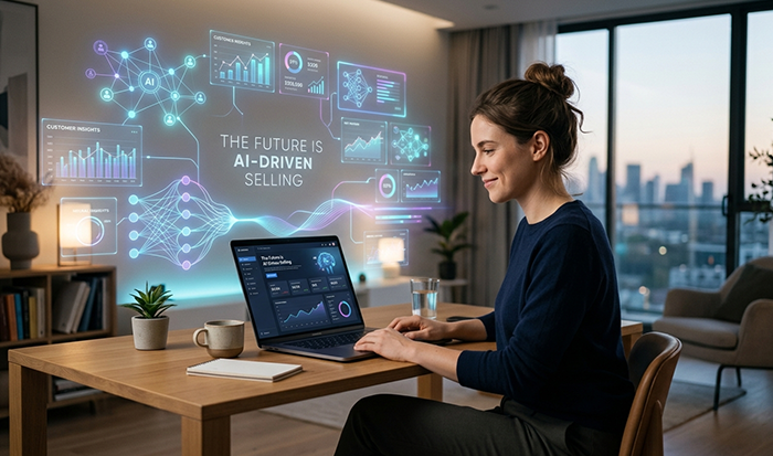 A woman is working on Laptop